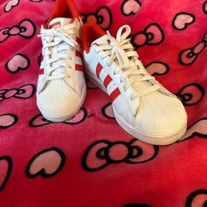 Adidas  White and Red Sneakers